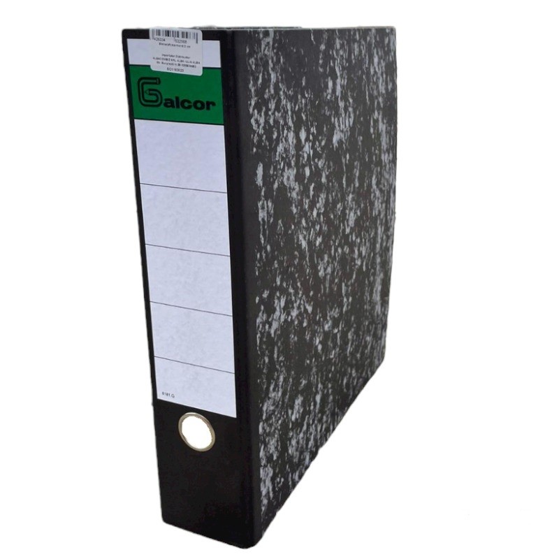 Biblioraft marmorat, cotor 8 cm, deschidere 180 de grade, capacitate 500 de coli, bordura metalica - imagine 3